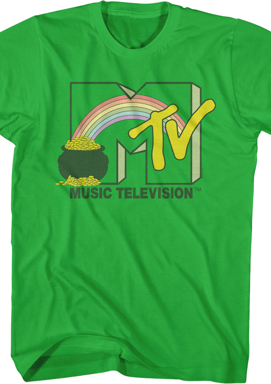 Green Rainbow And Pot Of Gold Logo MTV Shirt - main product image