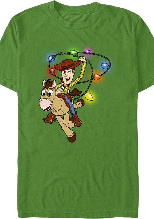 Green Woody's Christmas Lasso Toy Story T-Shirt - main product image