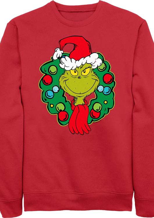 Grinch Christmas Wreath Dr. Seuss Sweatshirt - main product image