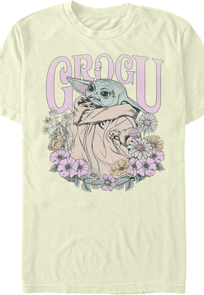 Grogu Flowers Mandalorian Star Wars T-Shirt