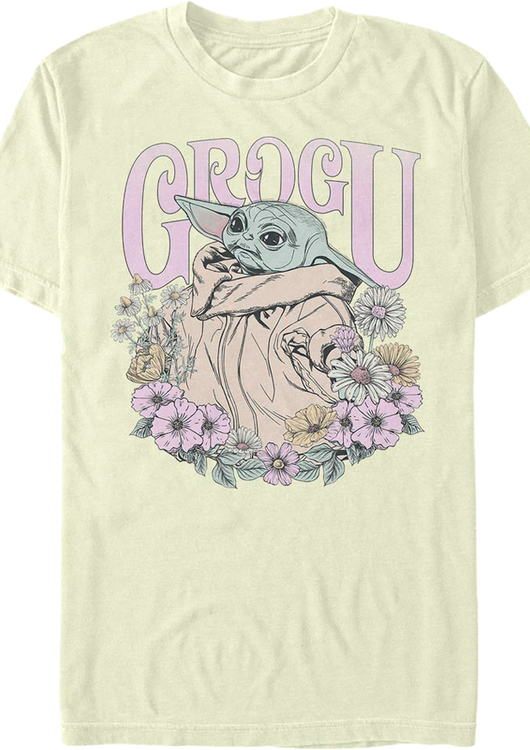 Grogu Flowers Mandalorian Star Wars T-Shirt - main product image