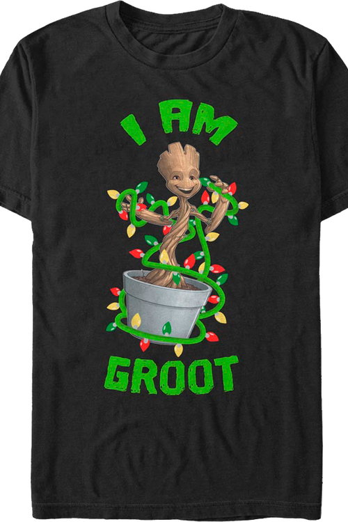 Groot Christmas Lights Marvel Comics T-Shirt - main product image