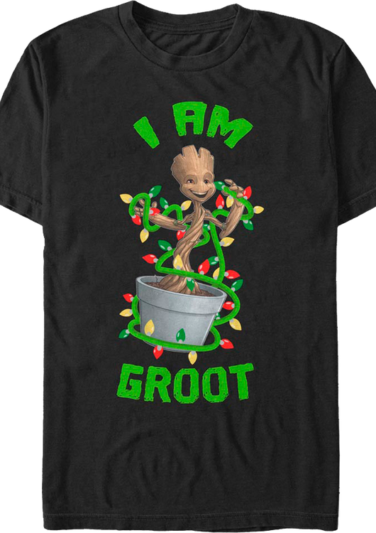 Groot Christmas Lights Marvel Comics T-Shirt - main product image