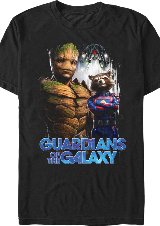 Groot Rocket Collage Guardians Of The Galaxy T-Shirt - main product image