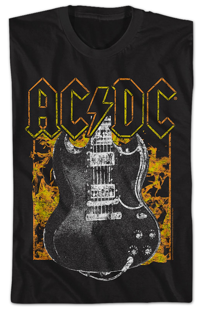 Guitar And Flames ACDC Shirt