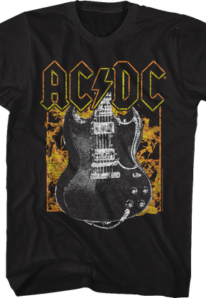 Guitar And Flames ACDC Shirt