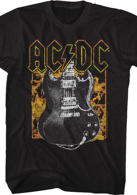 Guitar And Flames ACDC Shirt - main product image