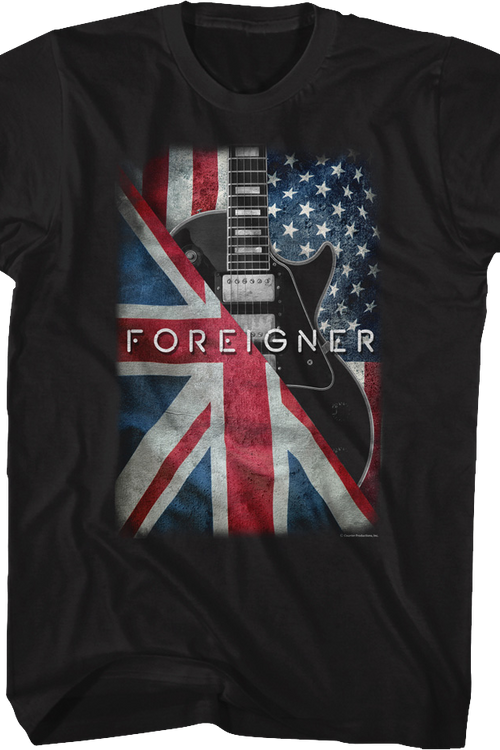 Guitar Wrapped In Flags Foreigner T-Shirtmain product image
