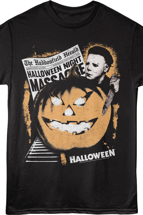 Haddonfield Herald Headline Halloween T-Shirtmain product image