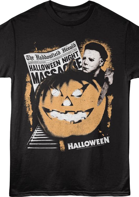 Haddonfield Herald Headline Halloween T-Shirt - main product image