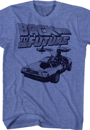 Halftone DeLorean Back To The Future T-Shirt