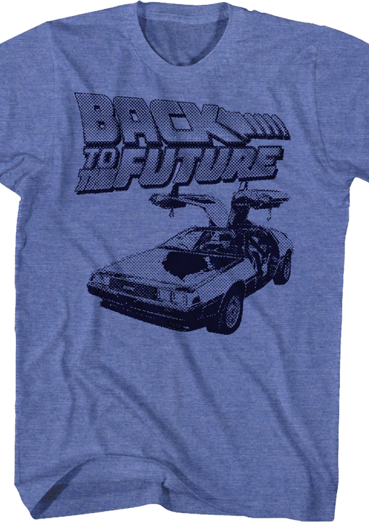 Halftone DeLorean Back To The Future T-Shirt - main product image