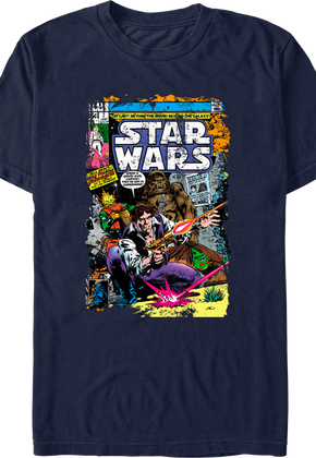 Han Solo And Chewbacca Comic Book Cover Star Wars T-Shirt