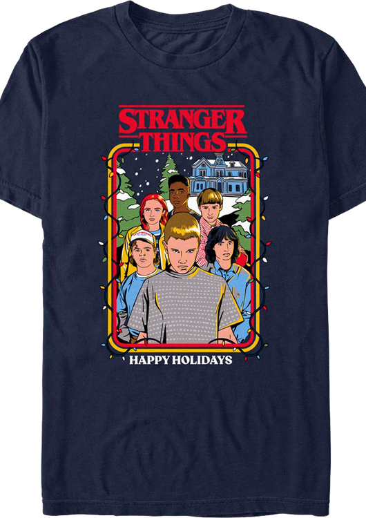 Happy Holidays Stranger Things T-Shirt - main product image