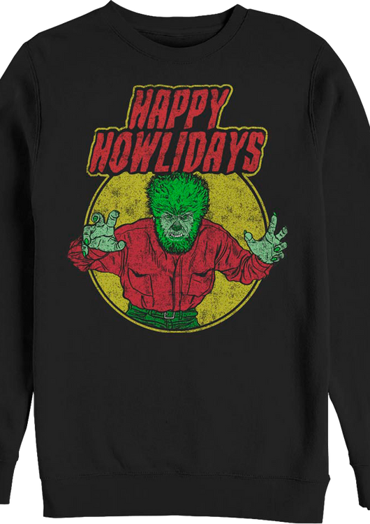 Happy Howlidays Wolf Man Sweatshirt - main product image