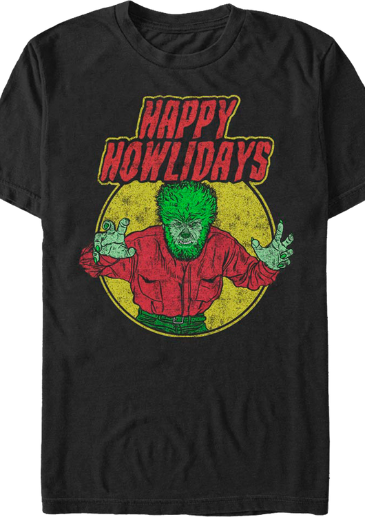 Happy Howlidays Wolf Man T-Shirt - main product image