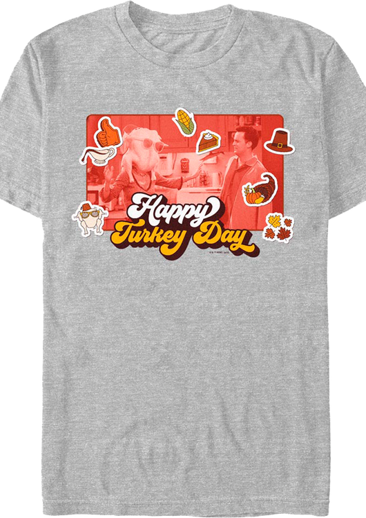 Happy Turkey Day Collage Friends T-Shirt - main product image