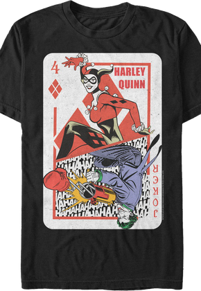 Harley Quinn and Joker Playing Card DC Comics T-Shirt