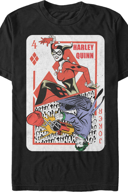 Harley Quinn and Joker Playing Card DC Comics T-Shirt - main product image