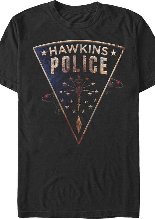 Hawkins Police Rats Patch Stranger Things T-Shirt - main product image