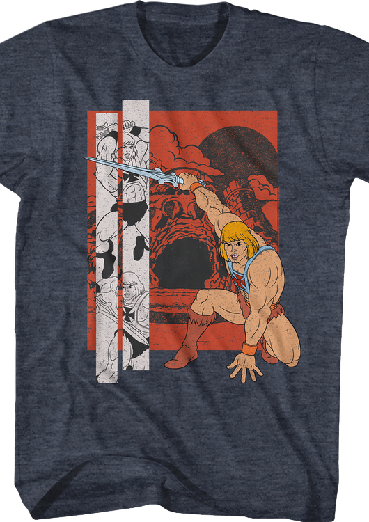 He-Man Action Pose Collage Masters of the Universe T-Shirt - main product image