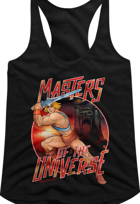 Ladies He-Man Action Pose Masters of the Universe Racerback Tank Top