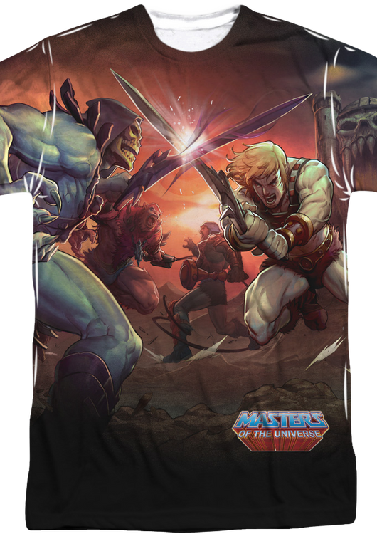 He-Man and Skeletor Battle Sublimation Shirt - main product image