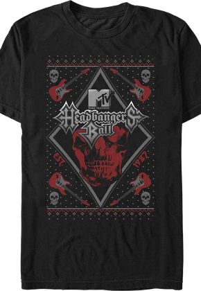 Headbangers Ball Faux Ugly Christmas Sweater MTV T-Shirt