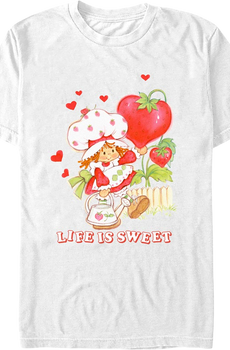 White Hearts Life Is Sweet Strawberry Shortcake T-Shirt