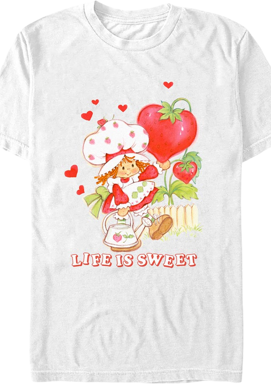 White Hearts Life Is Sweet Strawberry Shortcake T-Shirt - main product image
