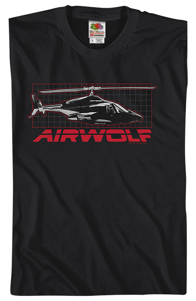 Helicopter Airwolf T-Shirt: Airwolf Mens T-Shirt
