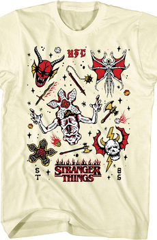 Hellfire Club Collage Stranger Things T-Shirt