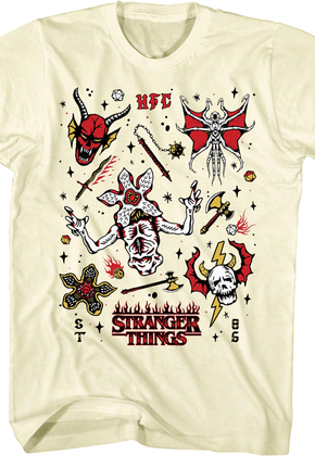 Hellfire Club Collage Stranger Things T-Shirt