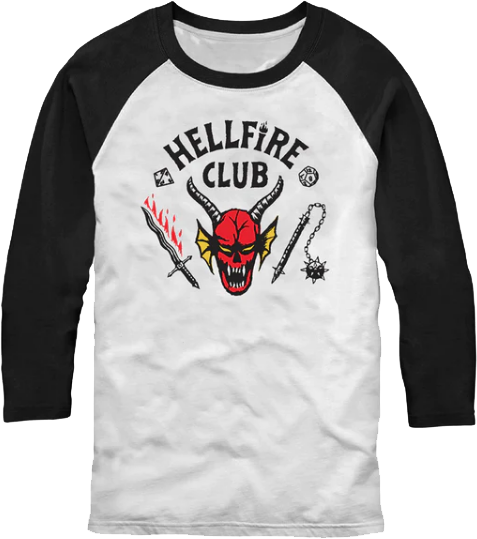 Hellfire Club Stranger Things Raglan Baseball Shirtmain product image