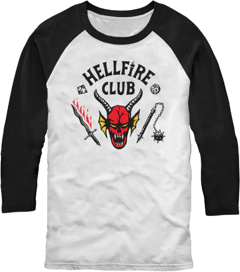 Hellfire Club Stranger Things Raglan Baseball Shirt - main product image
