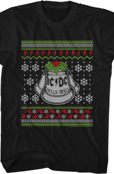 Hells Bells Faux Ugly Christmas Sweater ACDC T-Shirt
