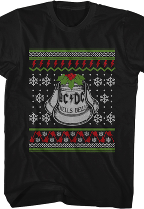 Hells Bells Faux Ugly Christmas Sweater ACDC T-Shirt