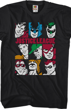 Hero Faces Justice League T-Shirt
