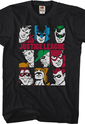Hero Faces Justice League T-Shirt