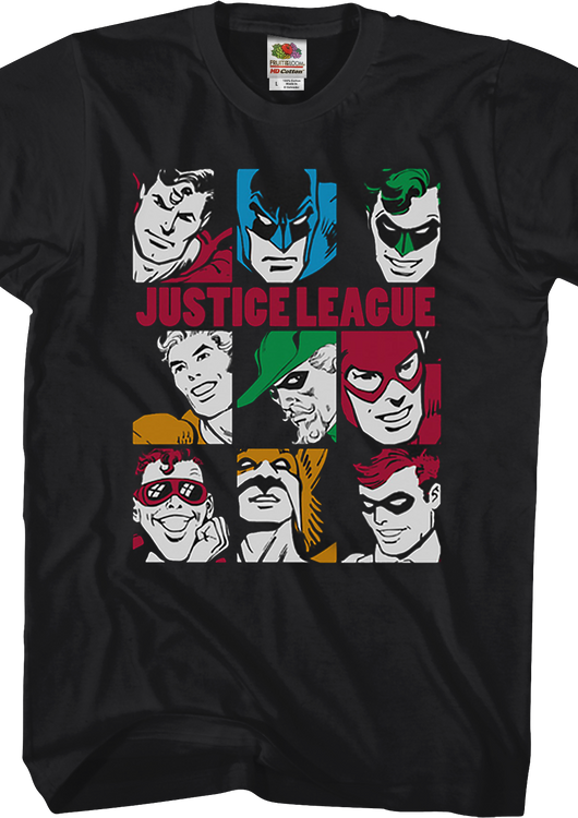 Hero Faces Justice League T-Shirt - main product image