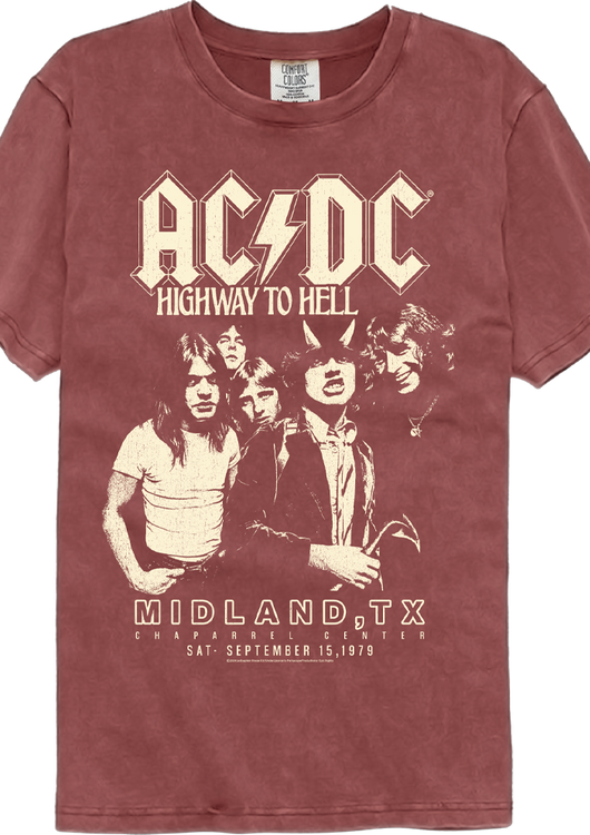 Highway To Hell Chaparrel Center ACDC Comfort Colors Brand T-Shirt - main product image