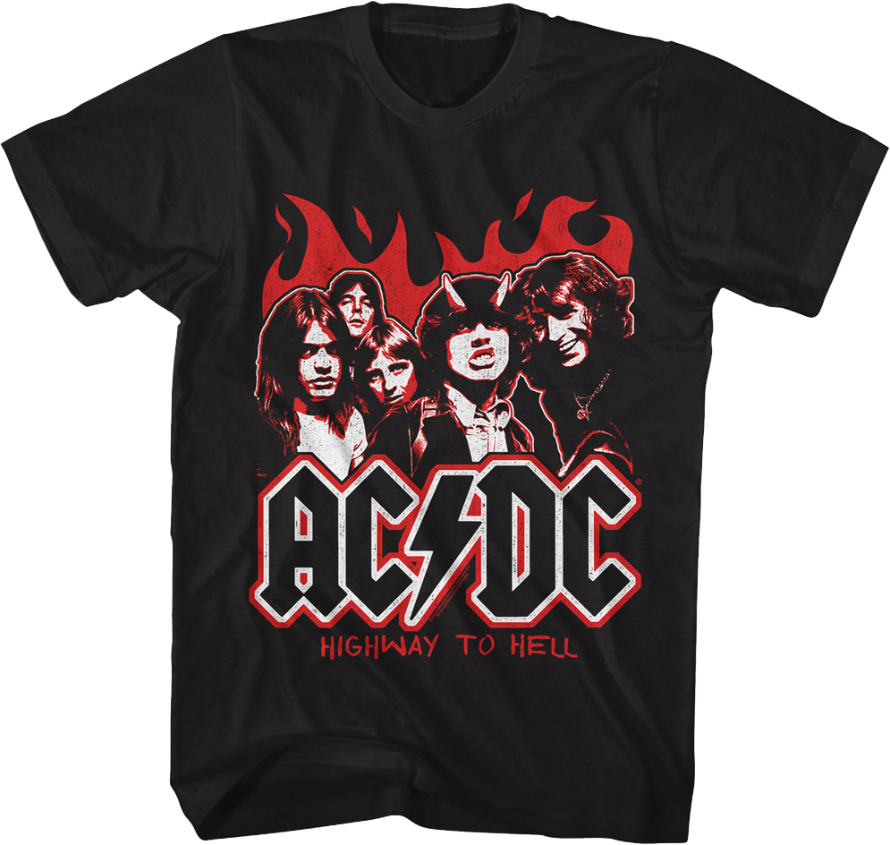Highway To Hell Flames ACDC Shirt