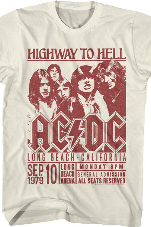 Highway To Hell Long Beach Poster ACDC T Shirt