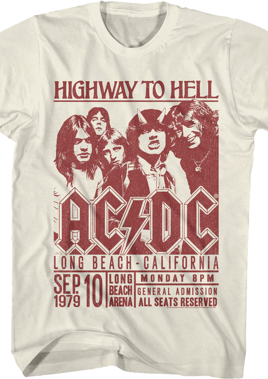 Highway To Hell Long Beach Poster ACDC T-Shirt - main product image