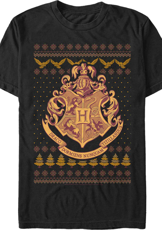 Hogwarts Faux Ugly Christmas Sweater Harry Potter T-Shirt - main product image