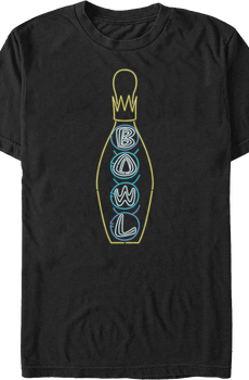 Hollywood Star Lanes Neon Bowling Pin Big Lebowski T-Shirt