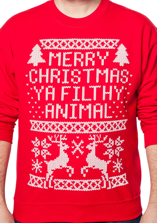 Home Alone Ya Filthy Animal Faux Ugly Sweater - main product image