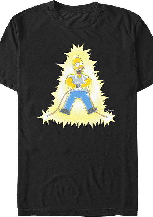 Homer Simpson Electrocution Simpsons T-Shirt - main product image