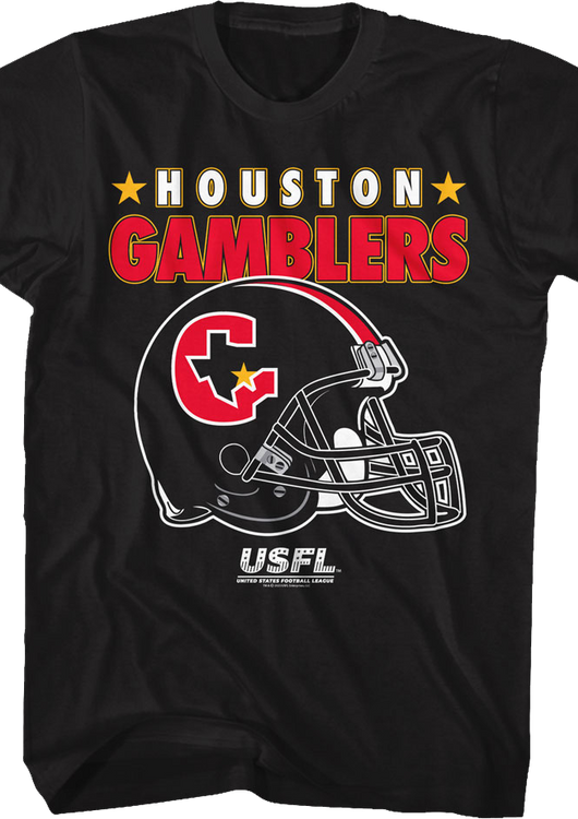 Houston Gamblers Logo & Helmet USFL T-Shirt - main product image