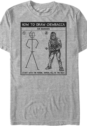 How To Draw Chewbacca Star Wars T-Shirt